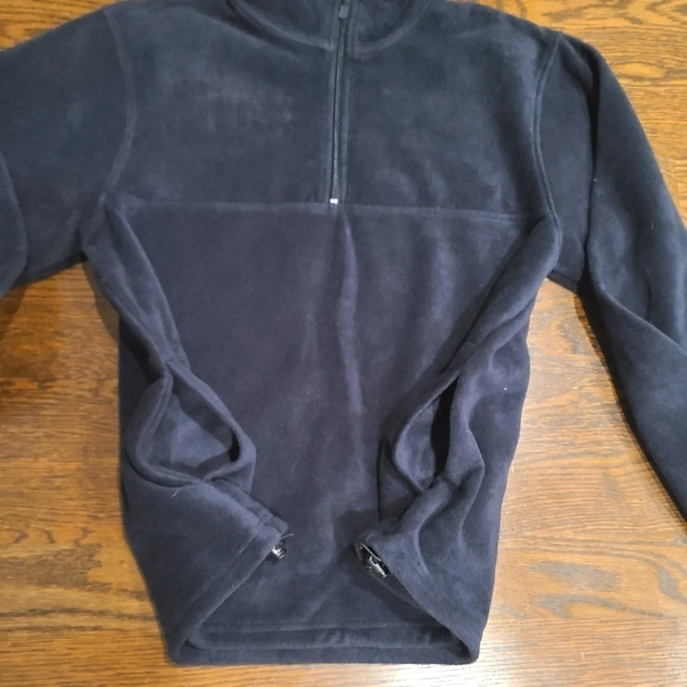 NWOT Harriton men's fleece pullover Quater Zip sz.L navy blue (d7)